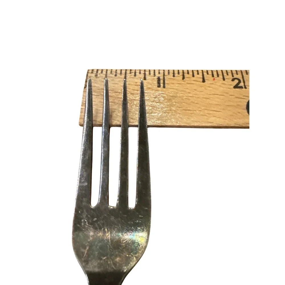 Community Silverplate 4 Tined Fork‎ Vintage Ornate Floral Design MCM Patina